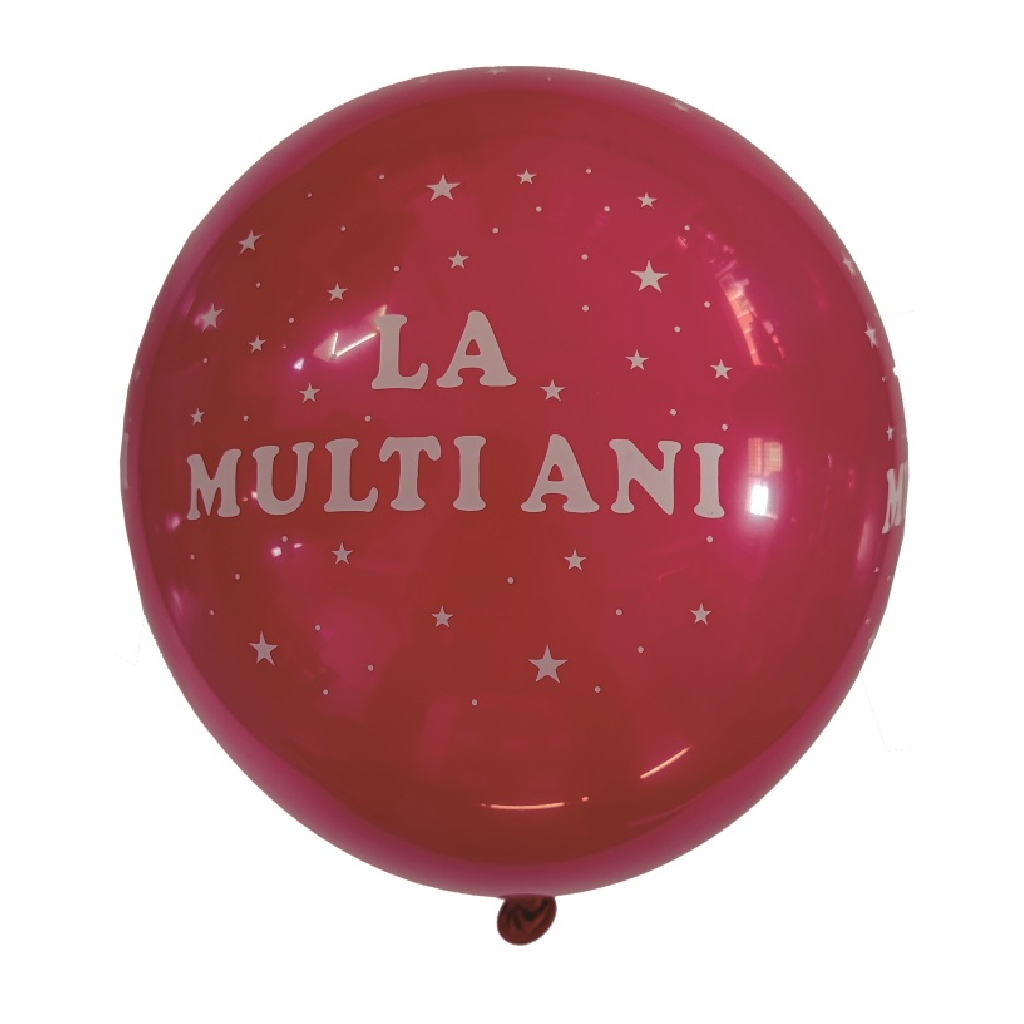 Balon party latex, rosu, alb, stea, la multi ani, 30 cm, 20 buc