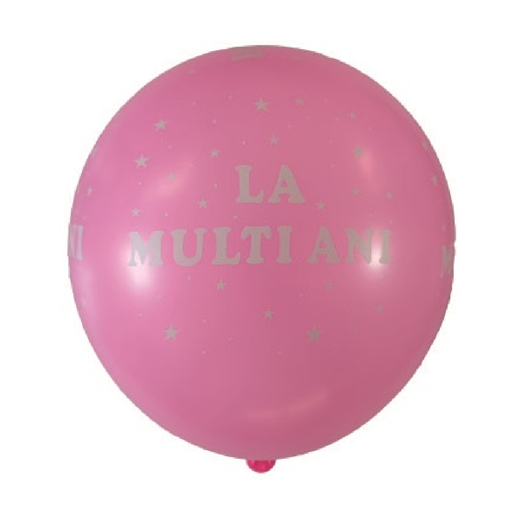 Balon party latex, roz deschis, stea, la multi ani, 30 cm, 20 buc