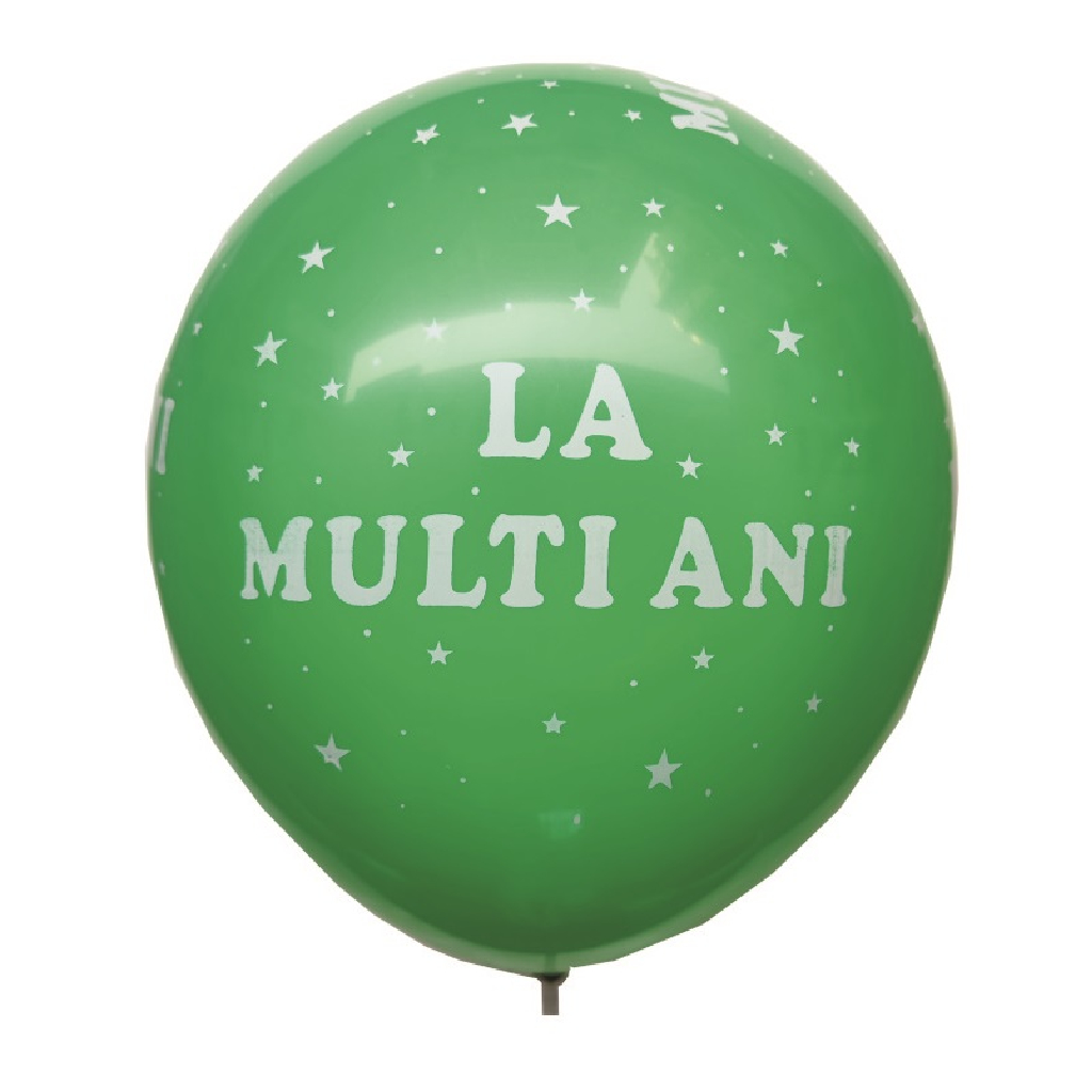 Balon party latex, verde, stea, la multi ani, 30 cm, 20 buc