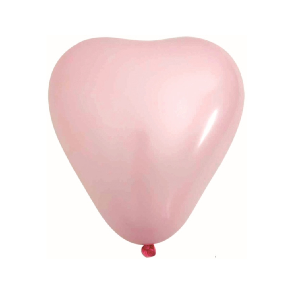 Balon party latex, roz, 25 cm, inima, 8 buc