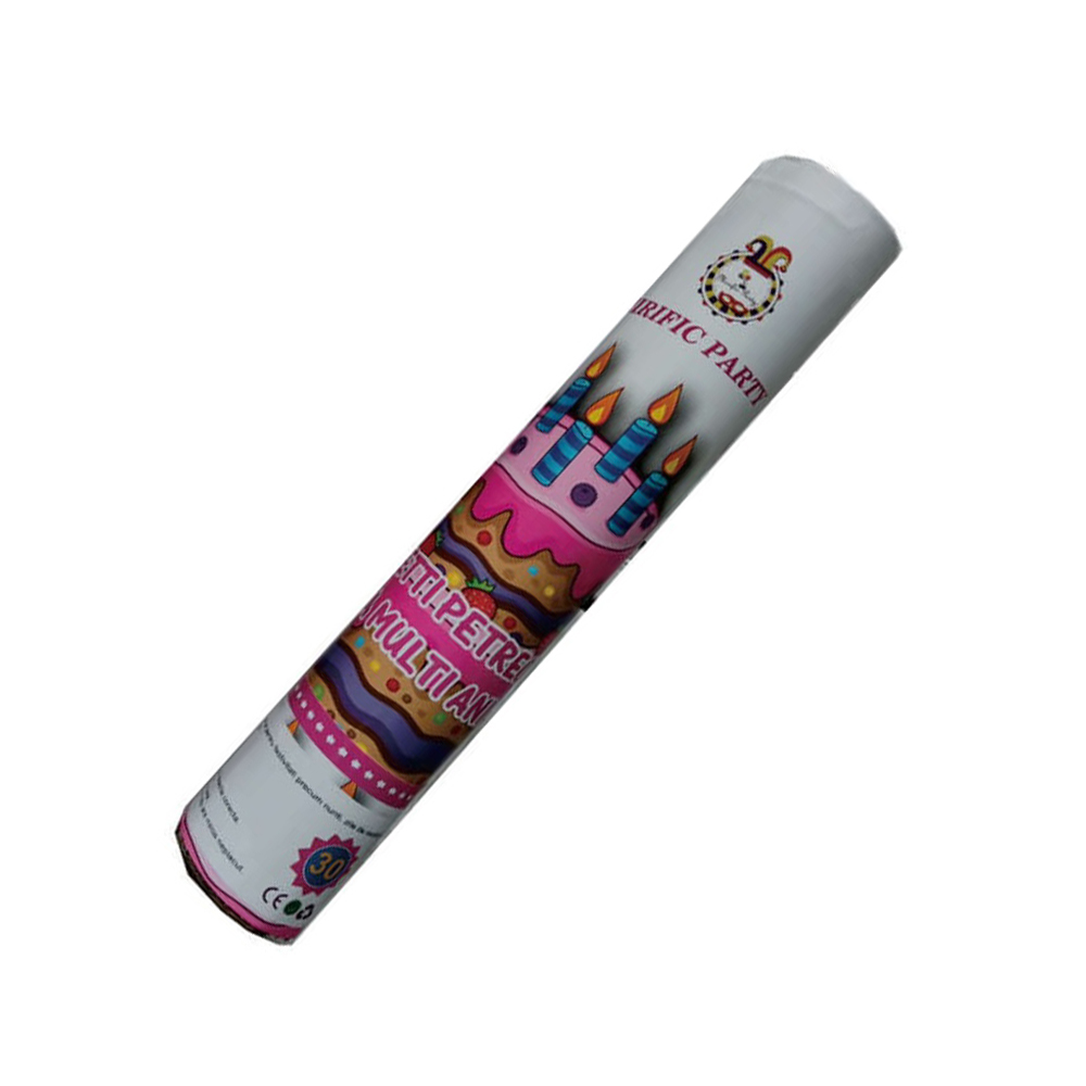 Tub confetti colorate, 30 cm, tort, la multi ani, LP3547