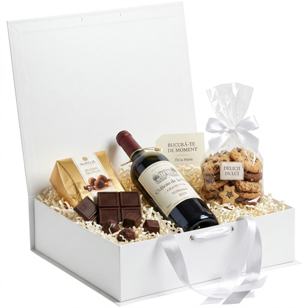 Cutie cadou alb, 33x25x12 cm, cu funda, PPPZ7227 - imagine 2