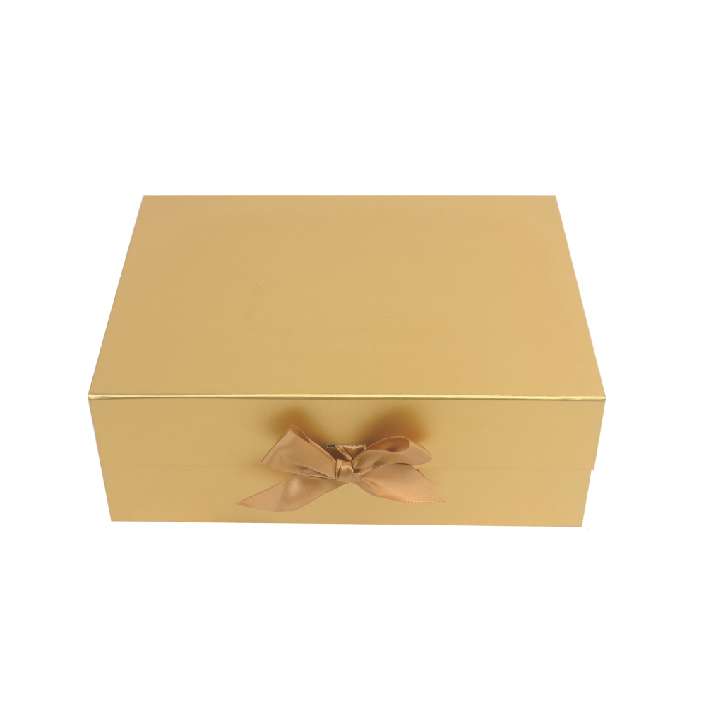 Cutie cadou auriu, 33x25x12 cm, cu funda, PPPZ7229
