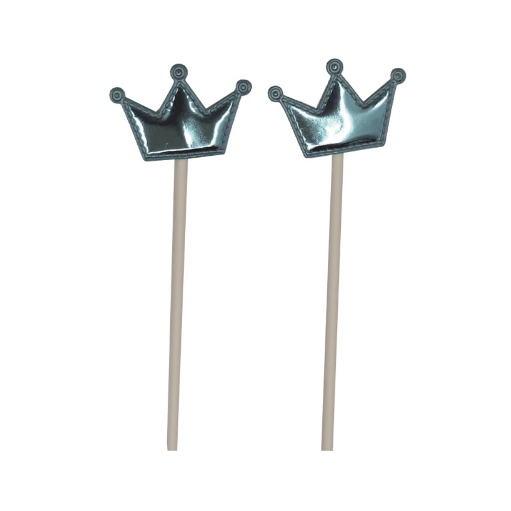 Set 6 buc. topper albastru, 12 cm, coroana