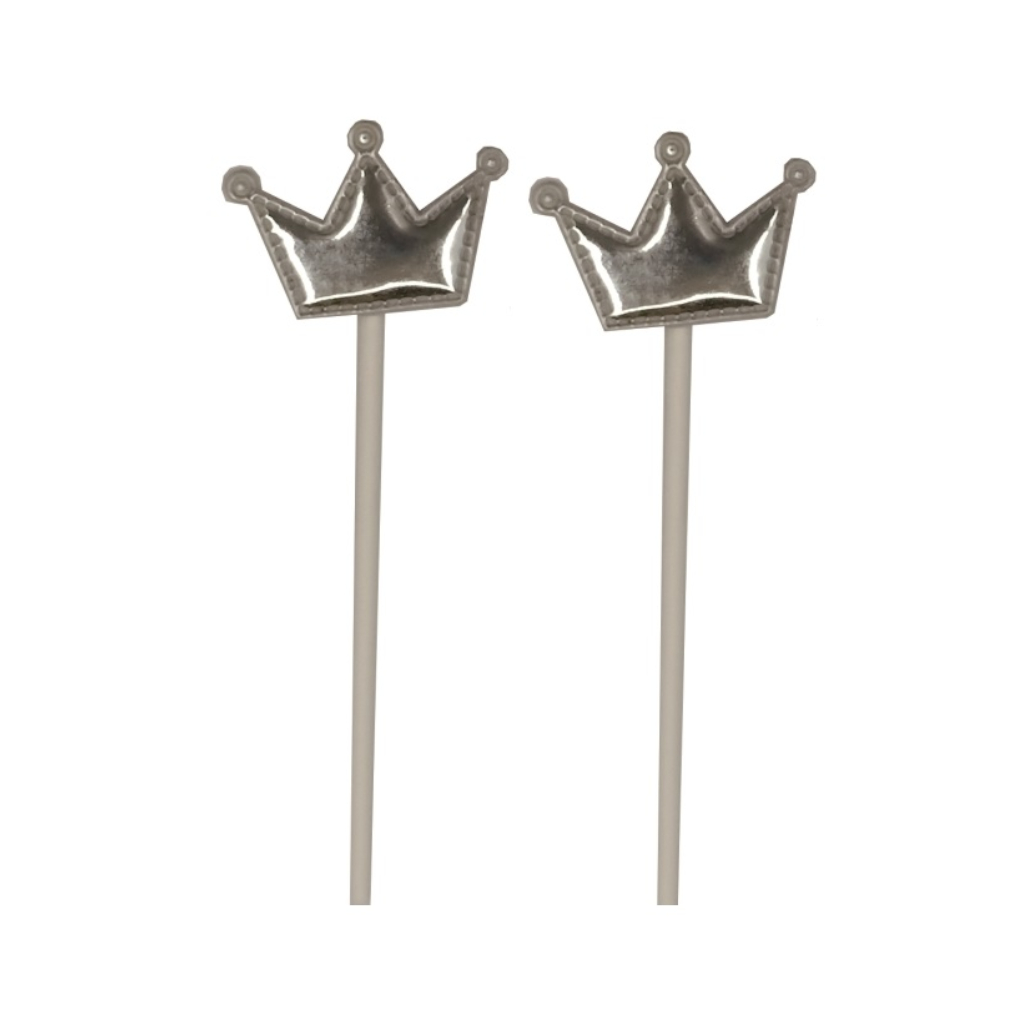 Set 6 buc. topper argintiu, 12 cm, coroana