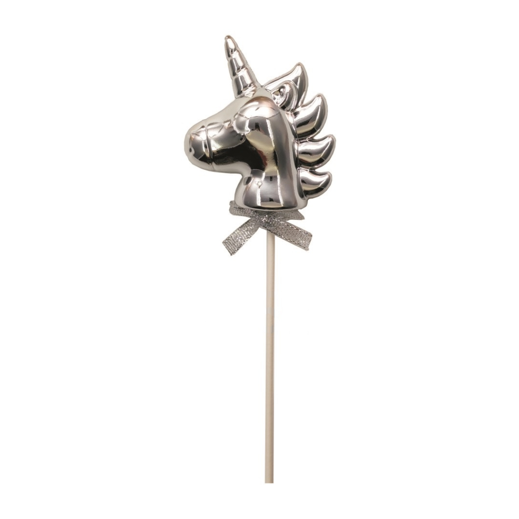 Topper argintiu, 8x6.6 cm, cal