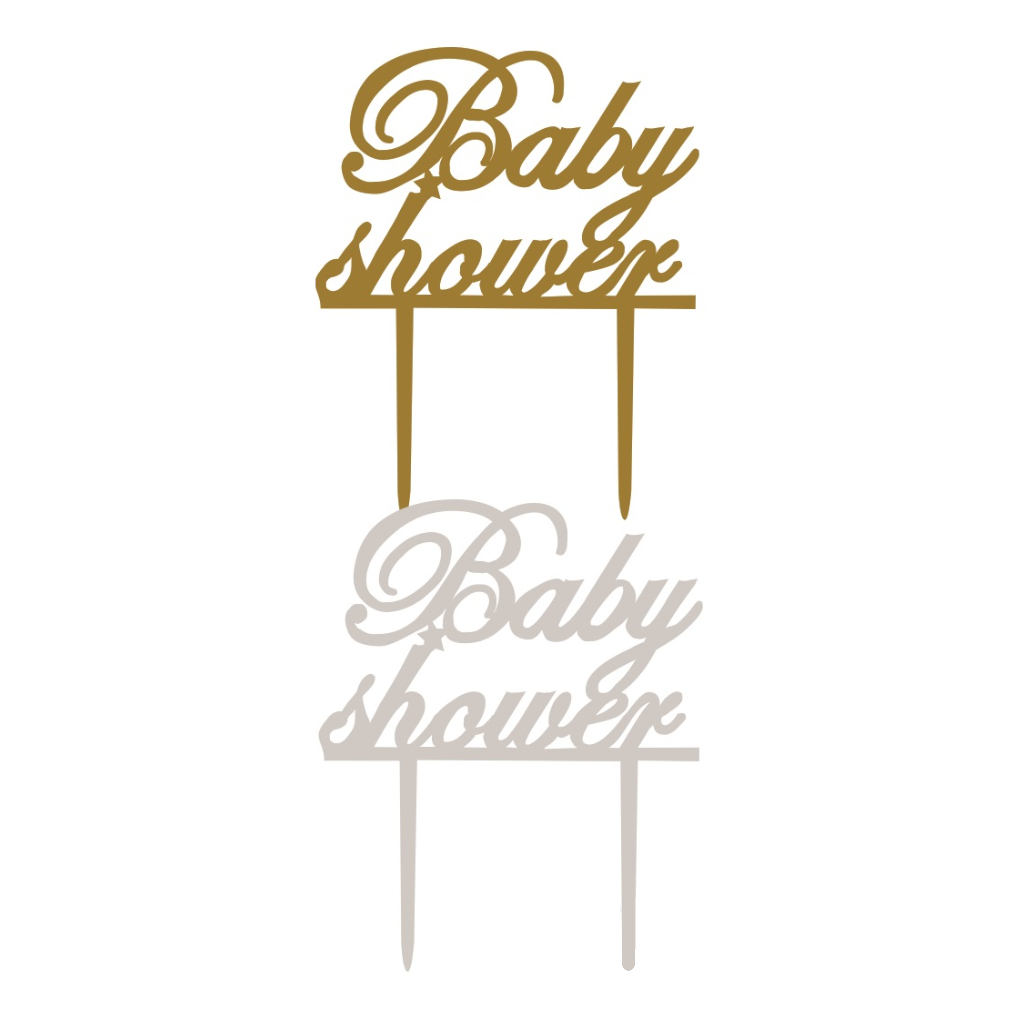 Topper auriu/argintiu, 130x160x1.5 mm, baby shower