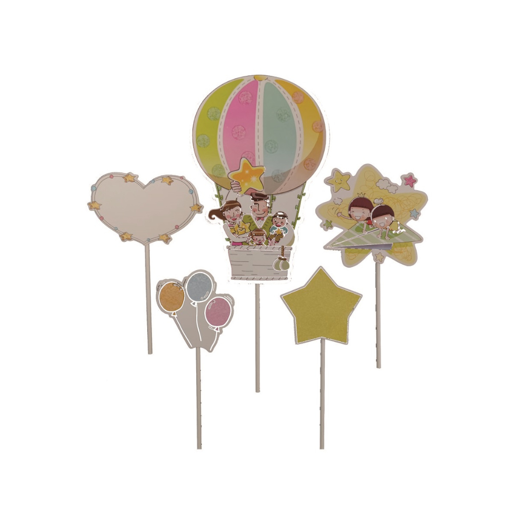 Set 5 buc. topper multicolor, cer