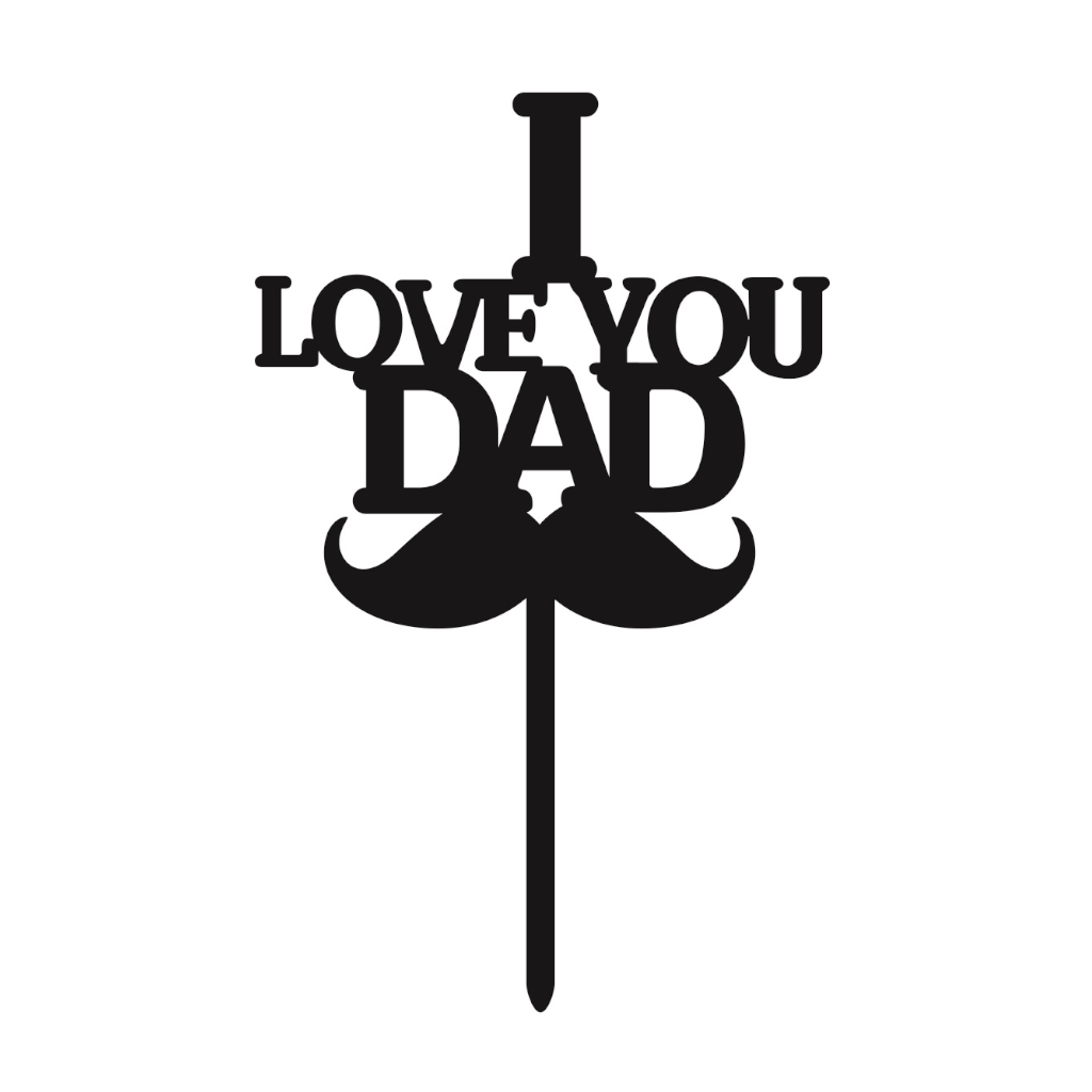 Topper negru, 160x100x1.5 mm, I love you dad