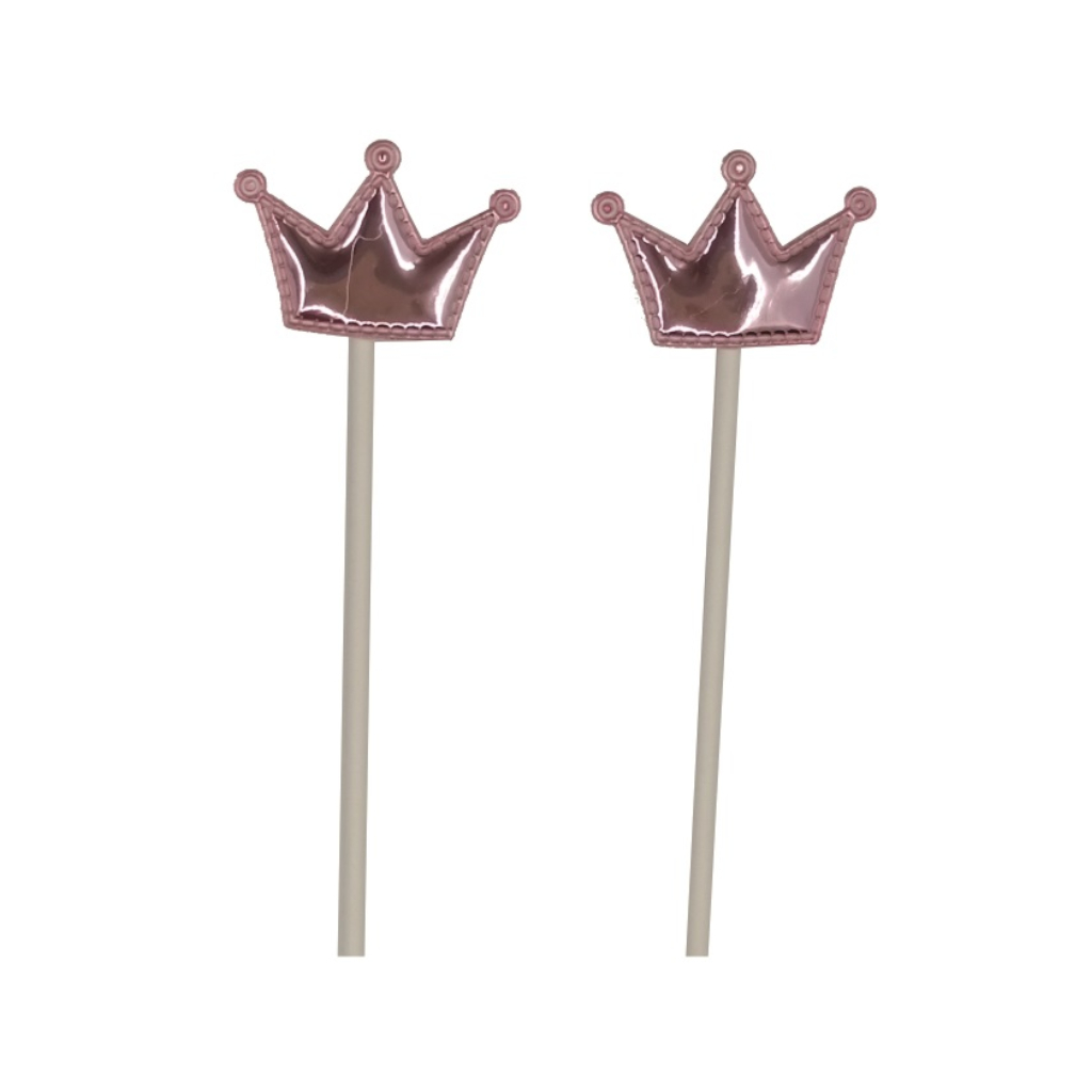 Set 6 buc. topper roz, 12 cm, coroana