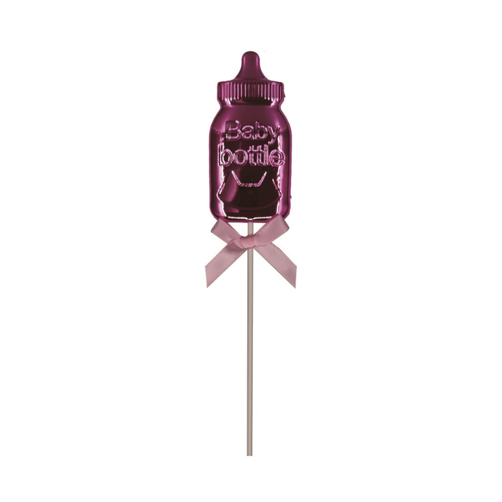 Topper roz, 21 cm, biberon, baby bottle