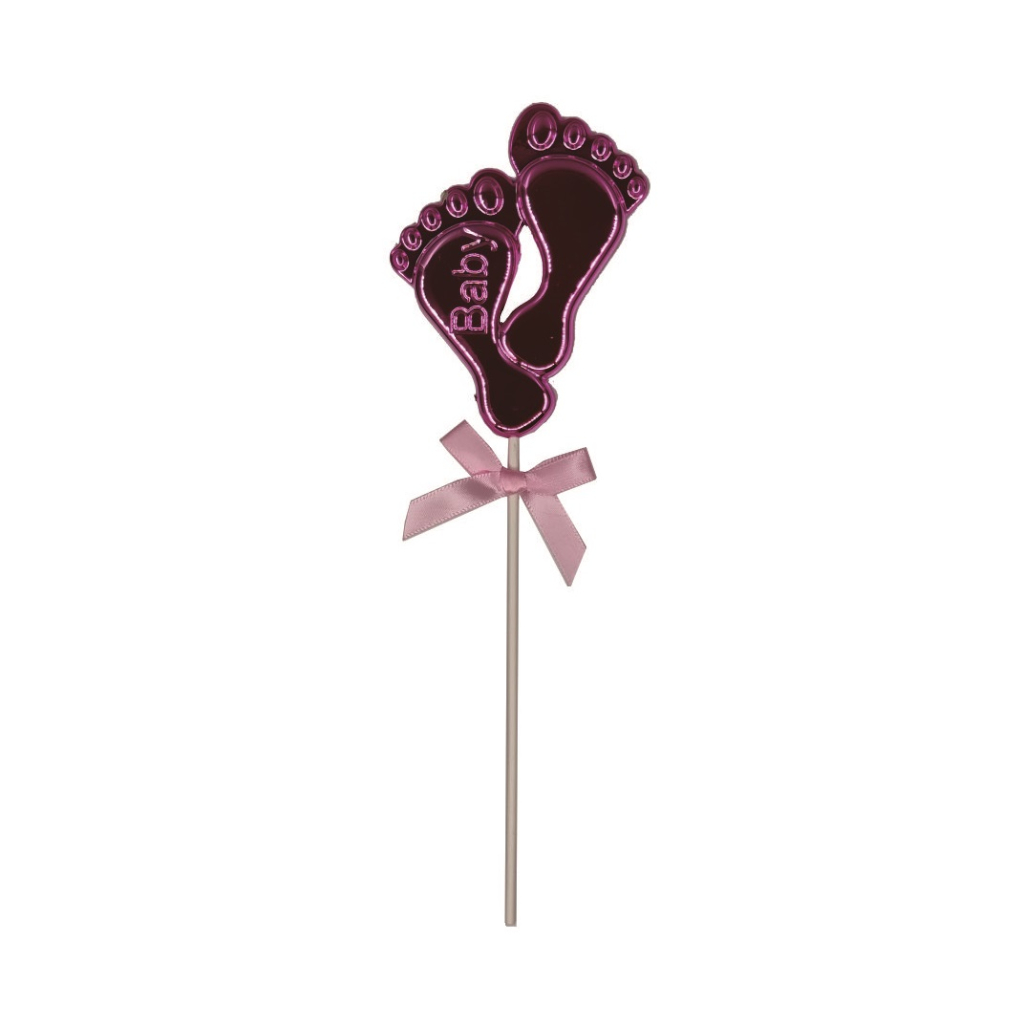 Topper roz, 21 cm, picior, baby