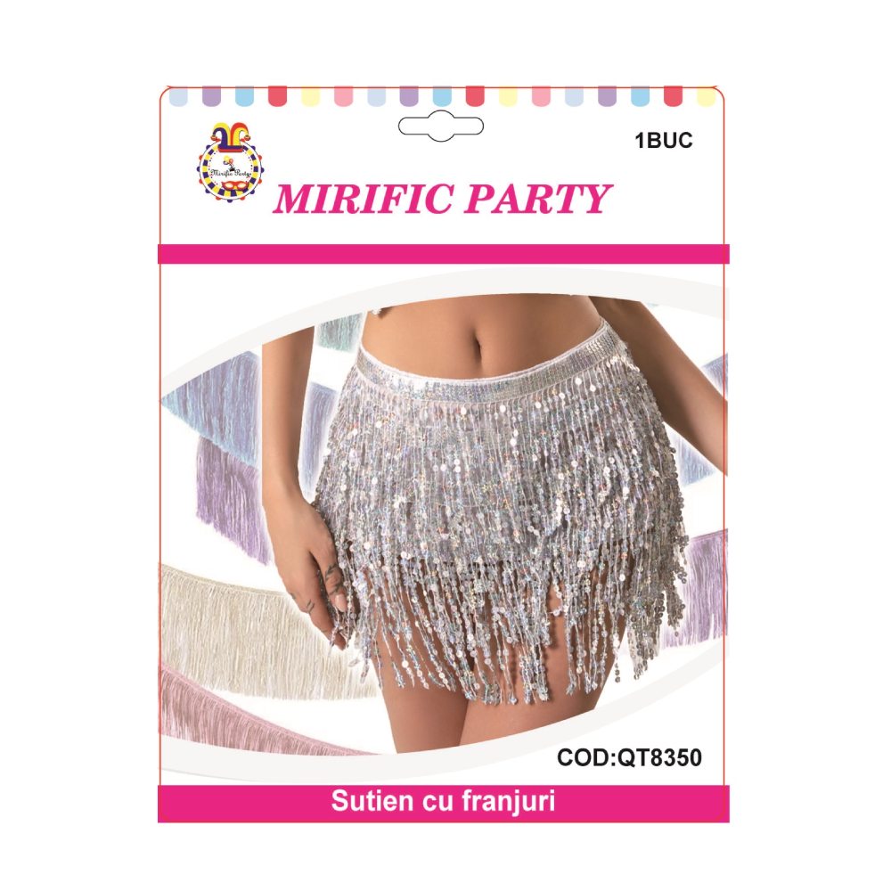 Fusta party argintiu, PPQT8350