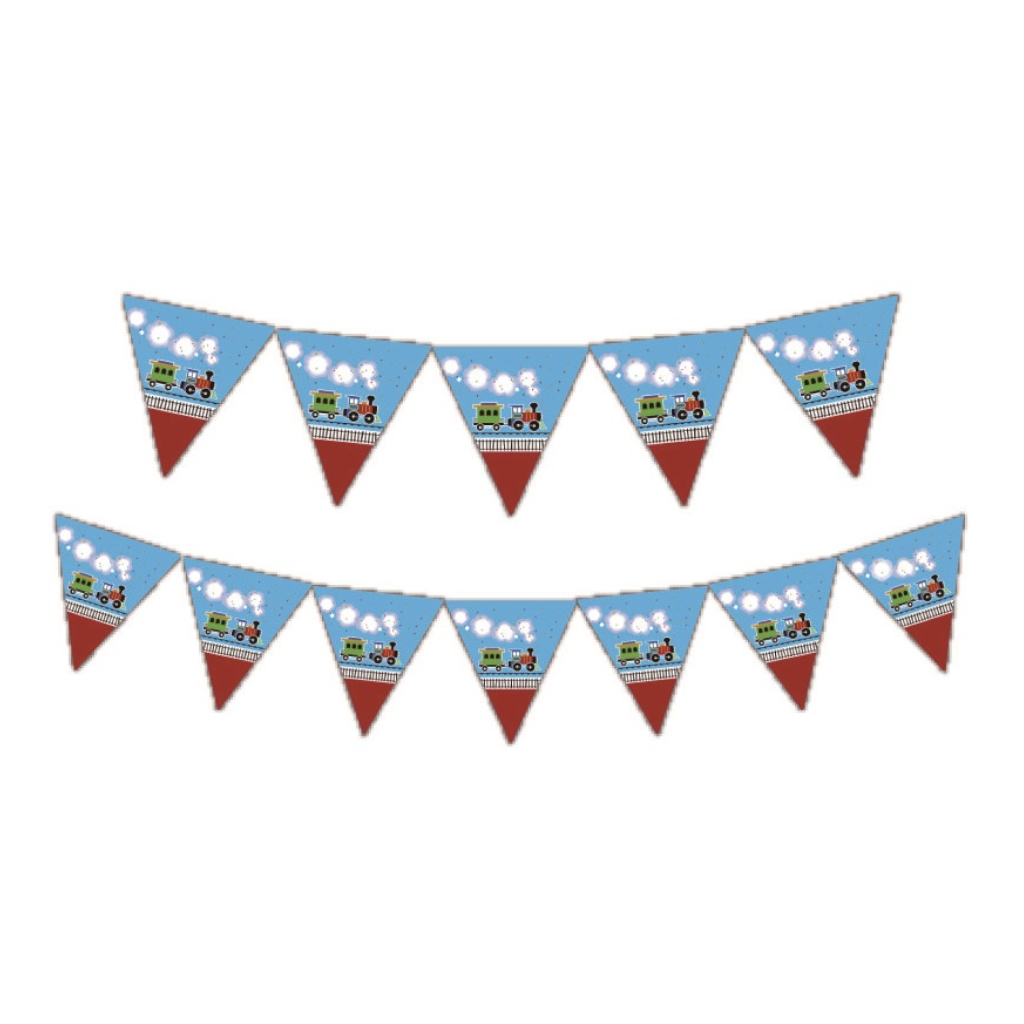 Set ghirlanda decorativa albastru, 3 m, locomotiva