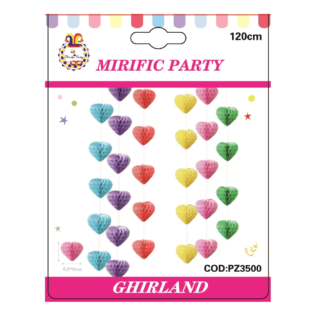 Ghirlanda decorativa, diverse culori, 1.2 m, inima