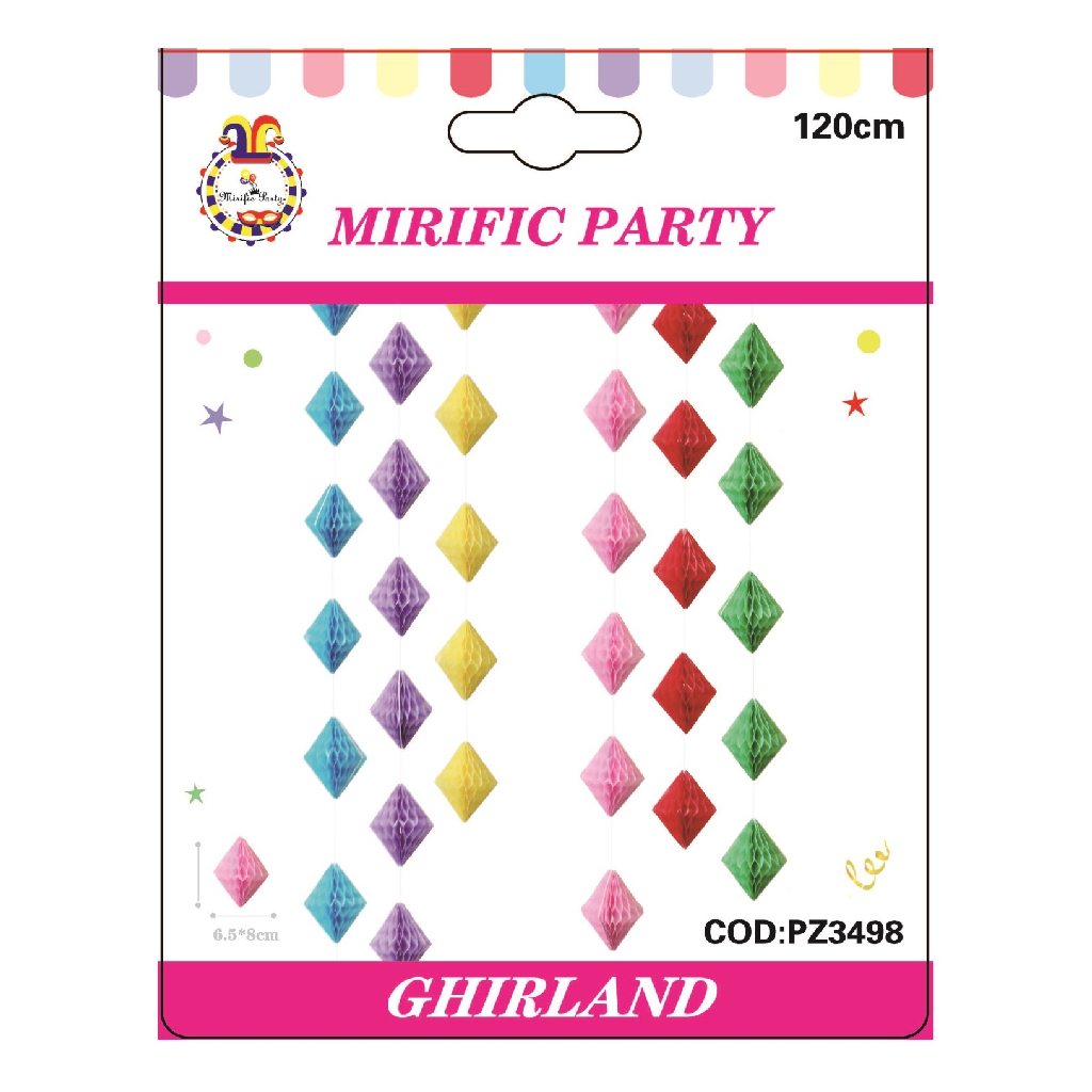 Ghirlanda decorativa, diverse culori, 1.2 m, romb