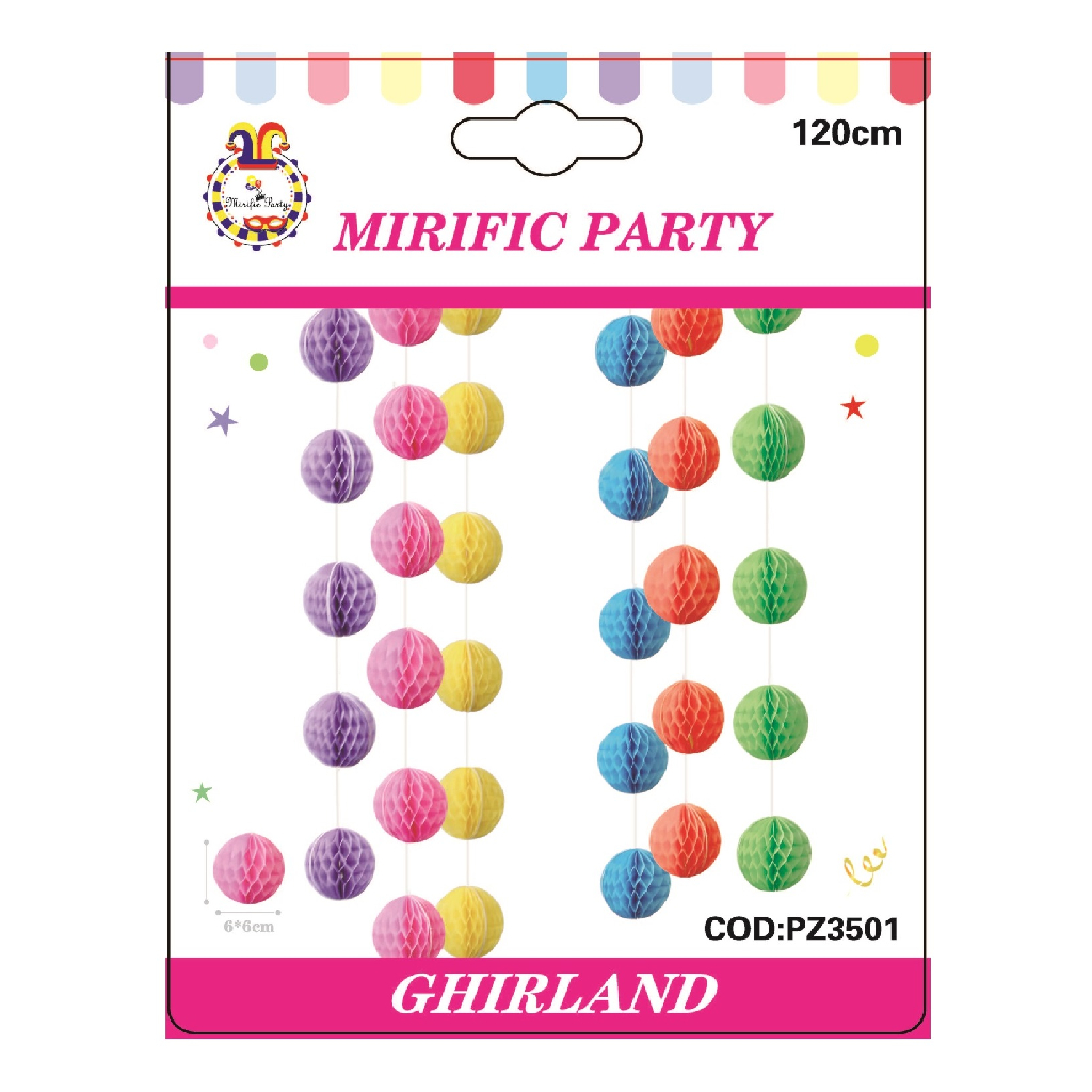 Ghirlanda decorativa, diverse culori, 1.2 m, glob
