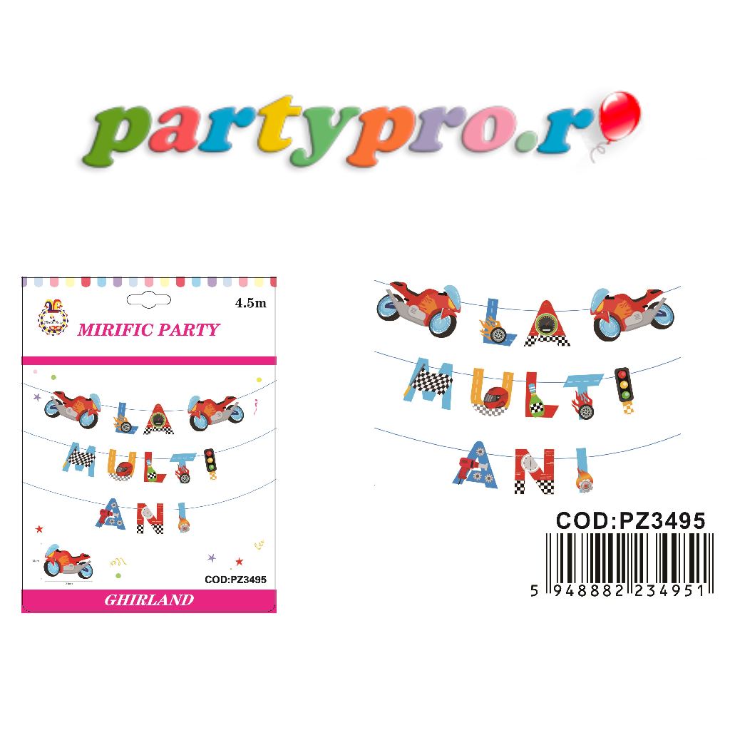 Set ghirlanda decorativa multicolor, 4.5 m, motociclist, la multi ani - imagine 3