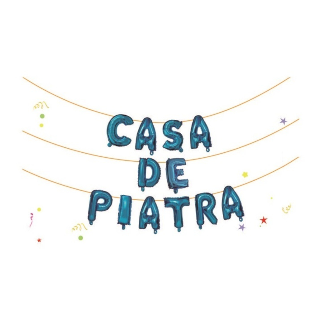 Set ghirlanda decorativa albastru, 45 cm, 6 m, casa de piatra