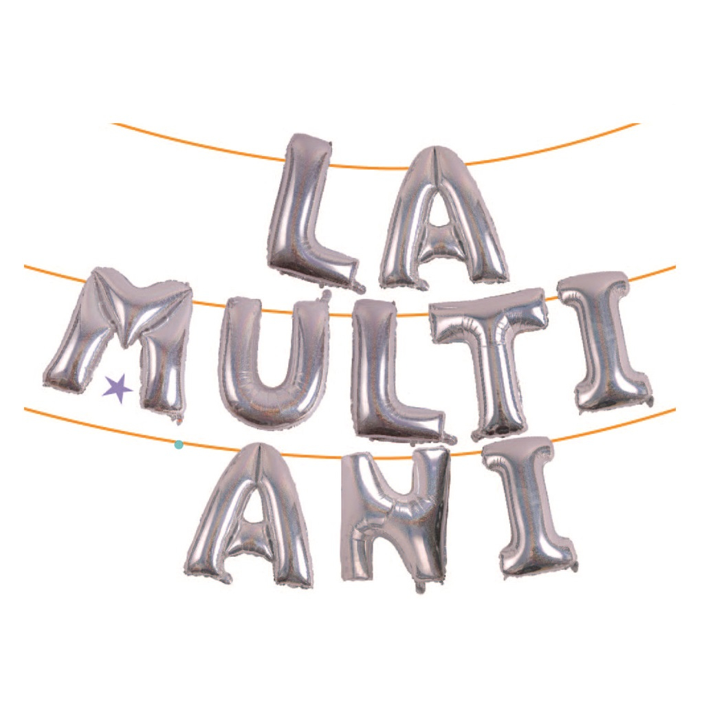Set ghirlanda decorativa argintiu, 80 cm, 10 m, la multi ani