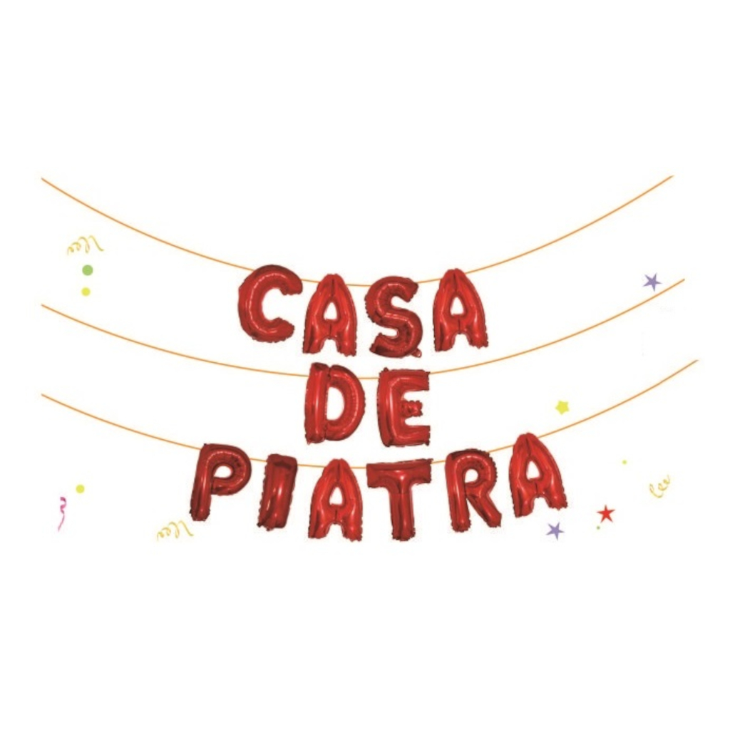 Set ghirlanda decorativa rosu, 45 cm, 6 m, casa de piatra