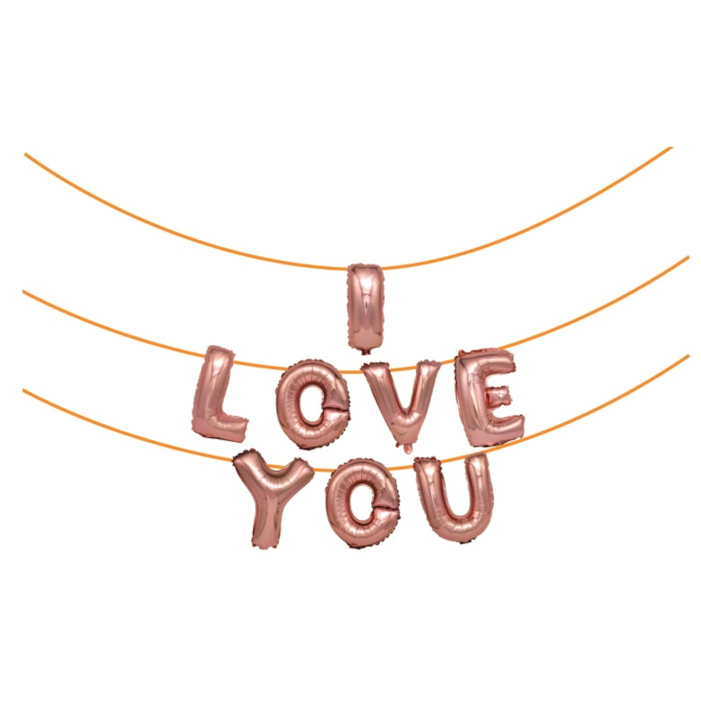 Set ghirlanda decorativa roz, 45 cm, 6 m, I love you