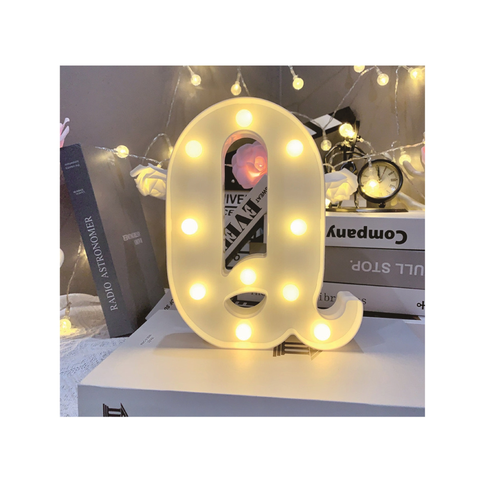 Lampa LED, 21x15x3.5 cm, cu baterii, litera Q, PPQT8298