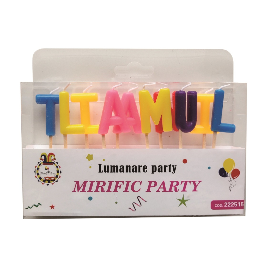 Lumanare tort albastru, roz, violet, rosu, 3 cm, la multi ani