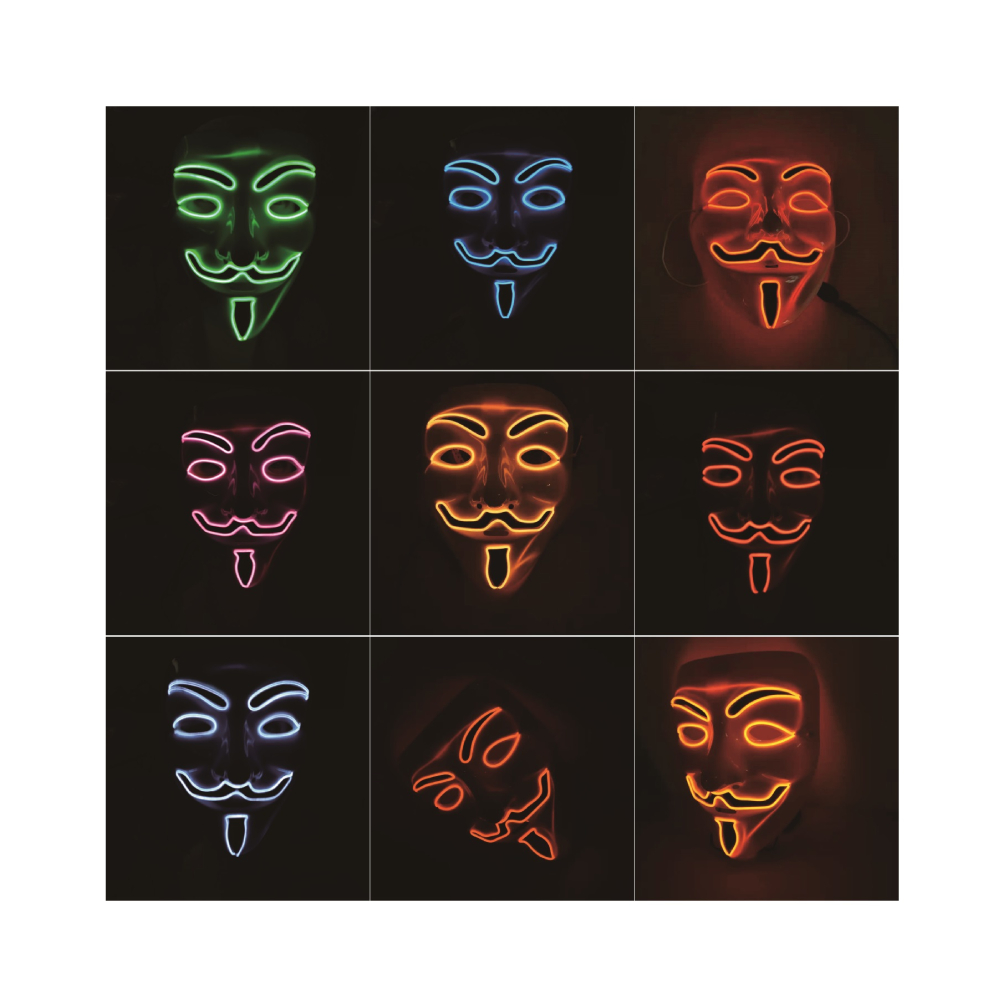 Masca neon, diverse culori, cu baterii, PPQT8384