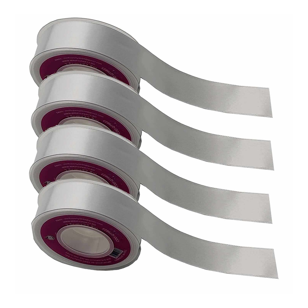 Panglica Satin alb, 23 m x 2.5 cm, QT9823