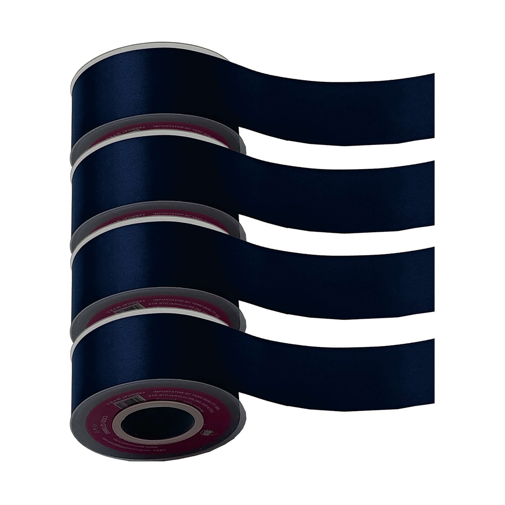 Panglica Satin albastru, 23 m x 3.8 cm, QT9860