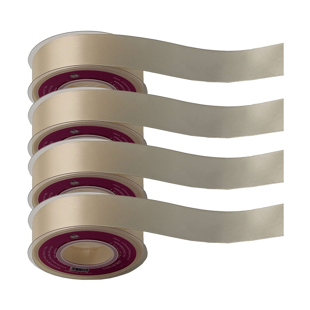 Panglica Satin bej, 23 m x 2.5 cm, QT9827