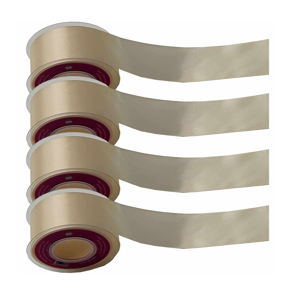 Panglica Satin bej, 23 m x 3.8 cm, QT9848