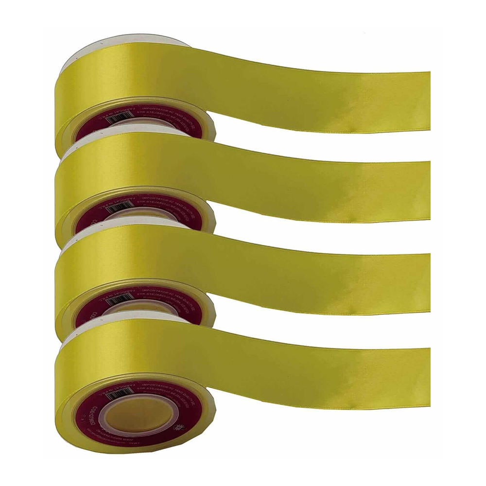 Panglica Satin galben, 23 m x 3.8 cm, QT9852
