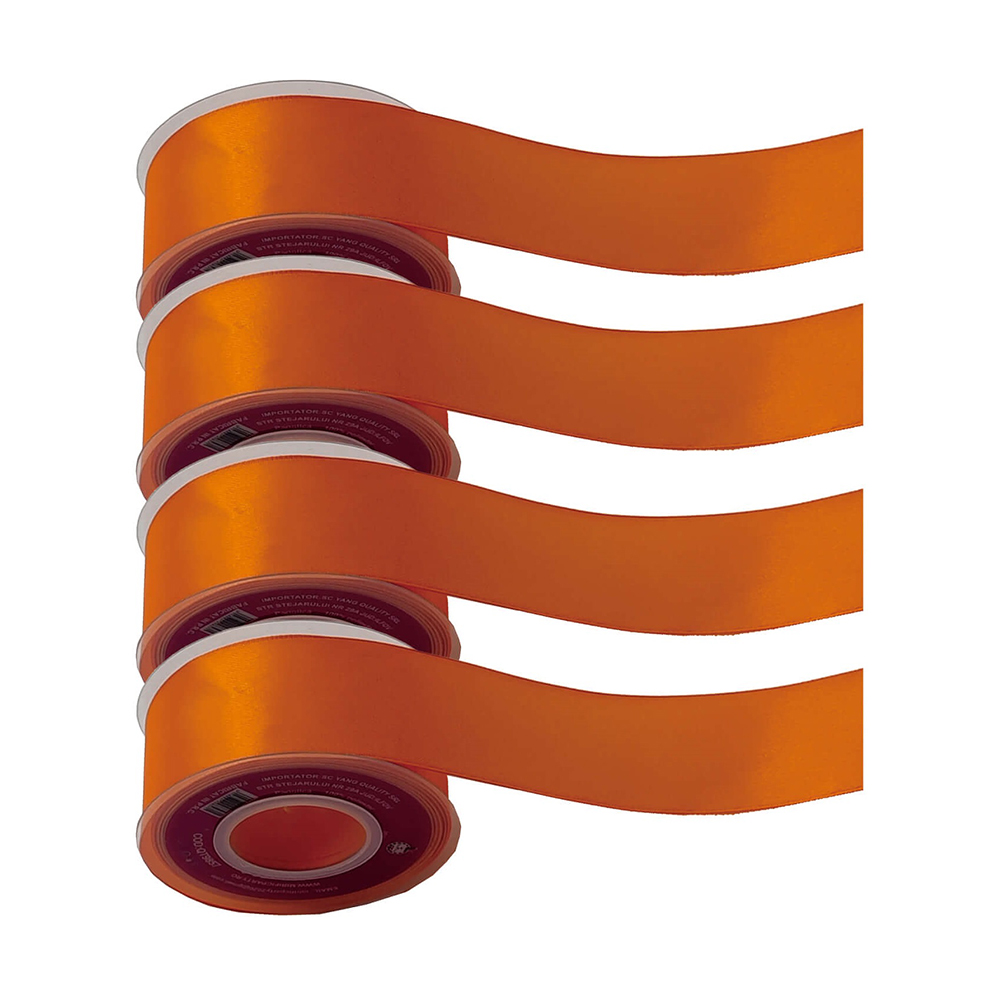 Panglica Satin portocaliu, 23 m x 3.8 cm, QT9857