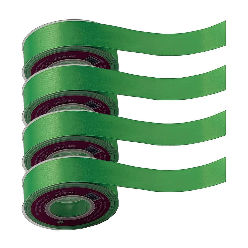 Panglica Satin verde, 23 m x 2.5 cm, QT9840