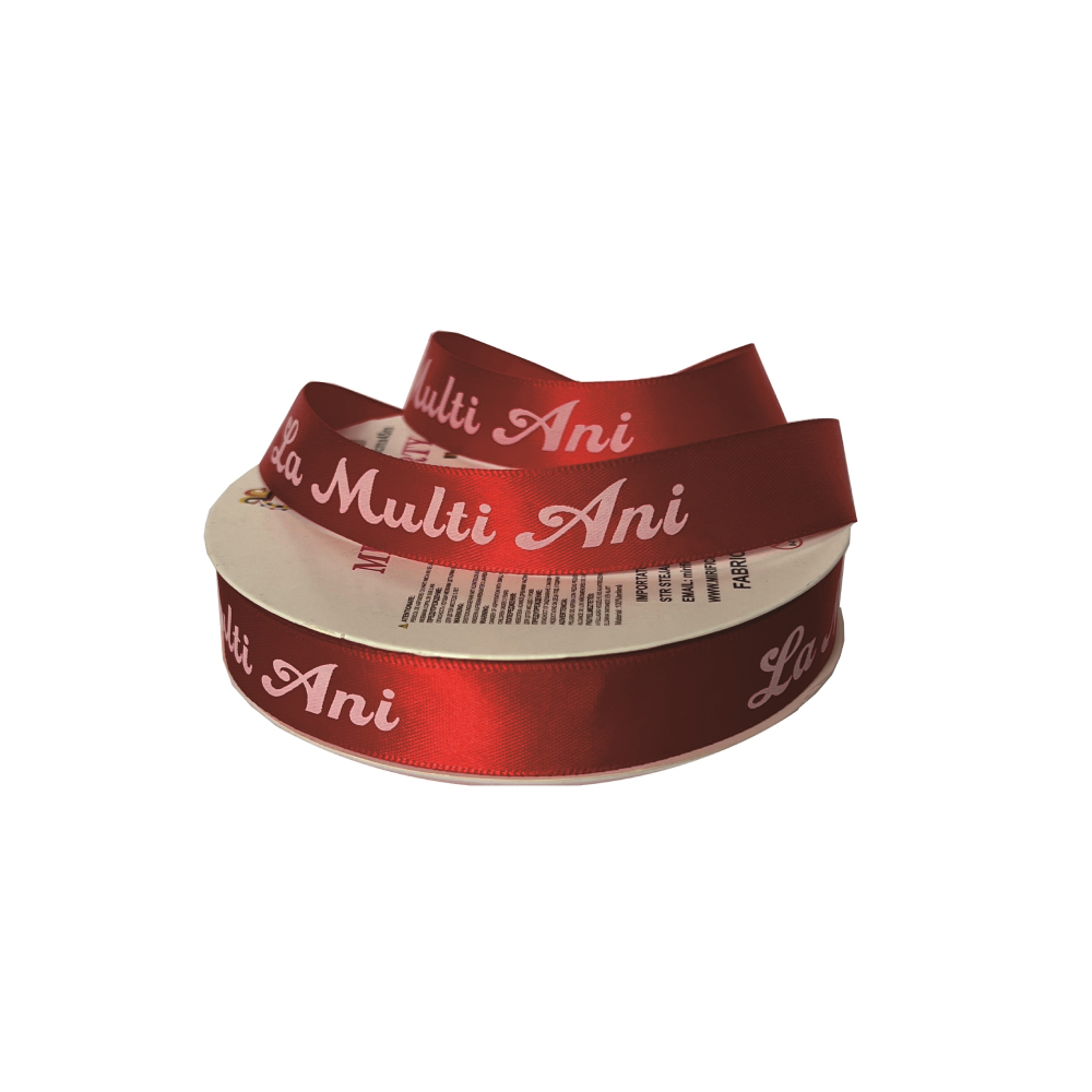 Panglica Satin rosu, 45 m x 2 cm, la multi ani, PPQT8264