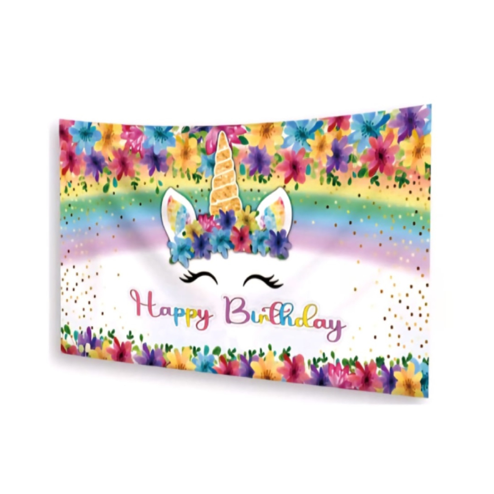 Panou textil decorativ multicolor, 120x68 cm, unicorn, PPQT8438