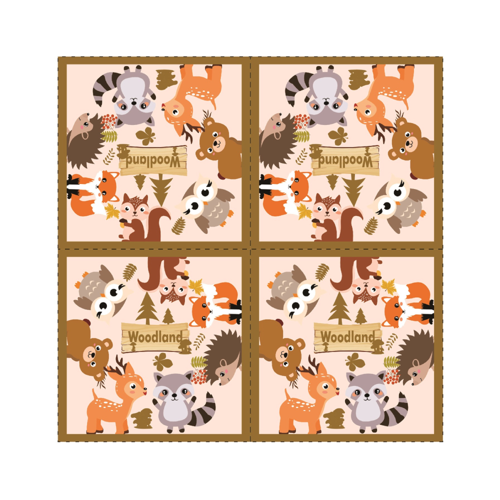 Servetele tort bej, 33x33 cm, animalute, PPPZ7163