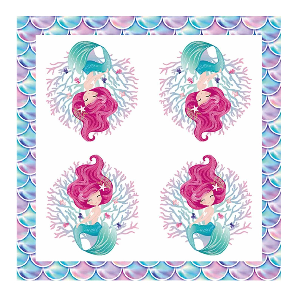 Servetele tort multicolor, 33x33 cm, sirena, PZ3873