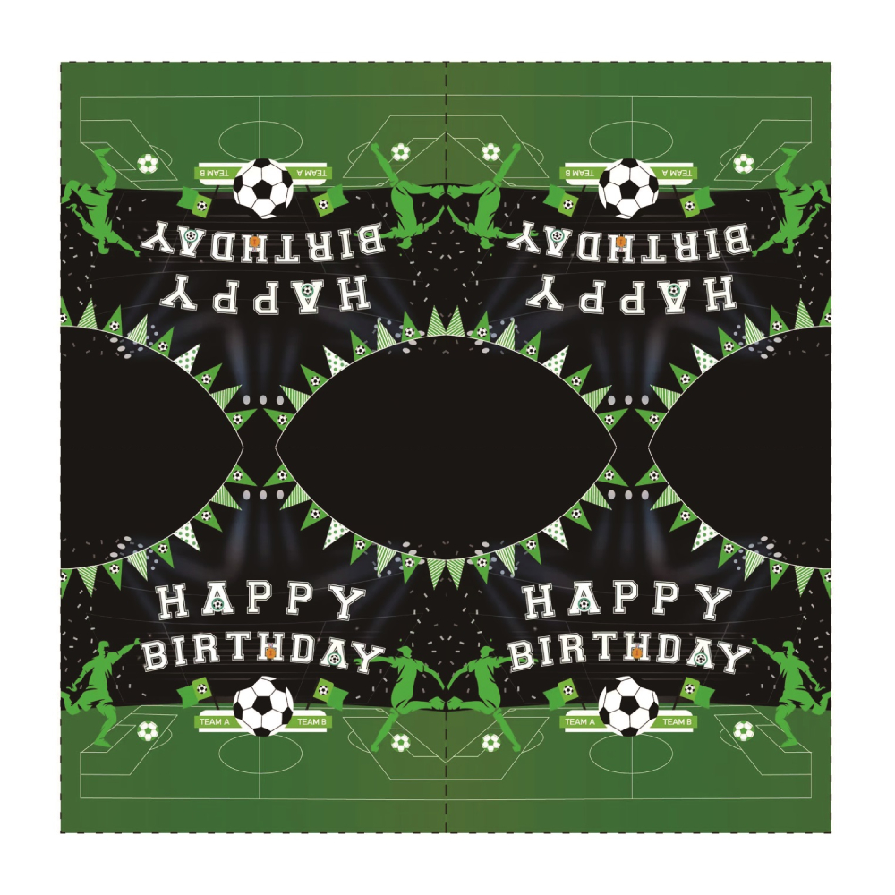 Servetele tort negru, verde, alb, 33x33 cm, fotbal, happy birthday, PPPZ7425