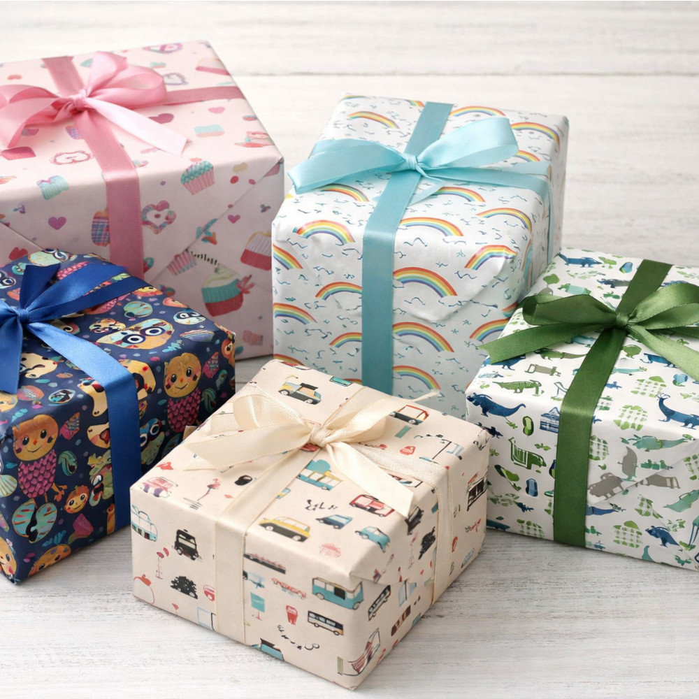 Set 2 buc. hartie de ambalat cadouri multicolor, 100x70 cm, PZ3935, diverse modele - imagine 2