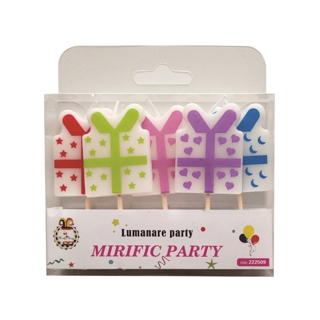 Set 10 lumanari tort, petrecere, 8 cm, diverse forme