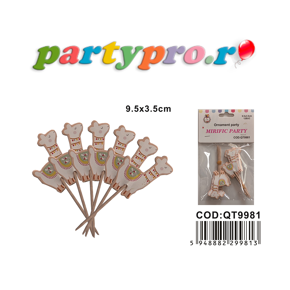 Set 12 buc. scobitori decorative, multicolor, 9.5x3.5 cm, alpaca, PPQT9981 - imagine 3