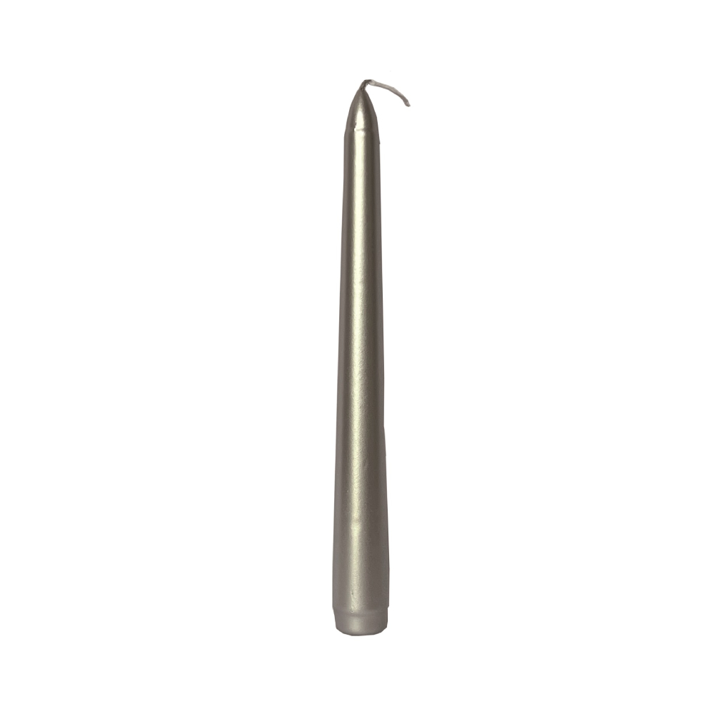 Set 12 lumanari pentru sfesnic, argintiu, 2.2 x 25 cm, PPLZ2755