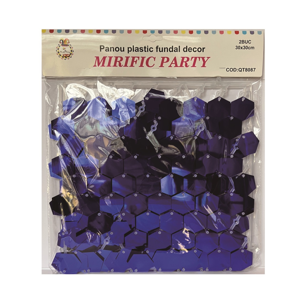 Set 2 buc. panou decorativ albastru, 30x30 cm, PPQT8087