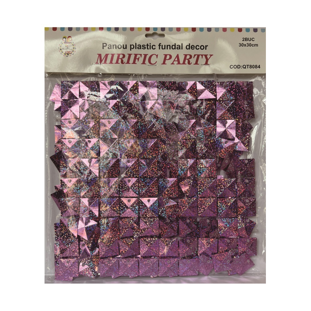 Set 2 buc. panou decorativ roz, 30x30 cm, PPQT8084