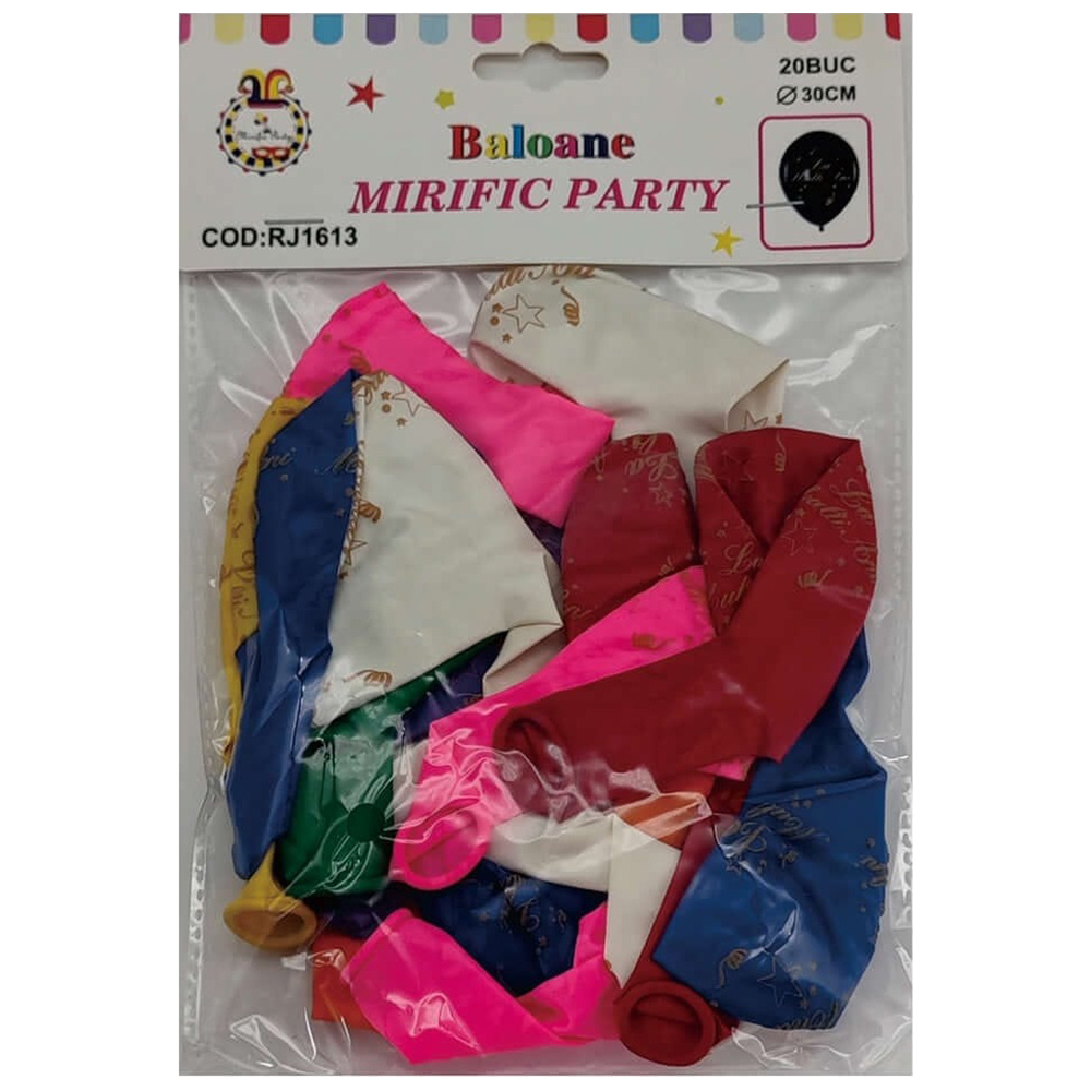 Set 20 baloane party multicolor, 30 cm, la multi ani, RJ1613