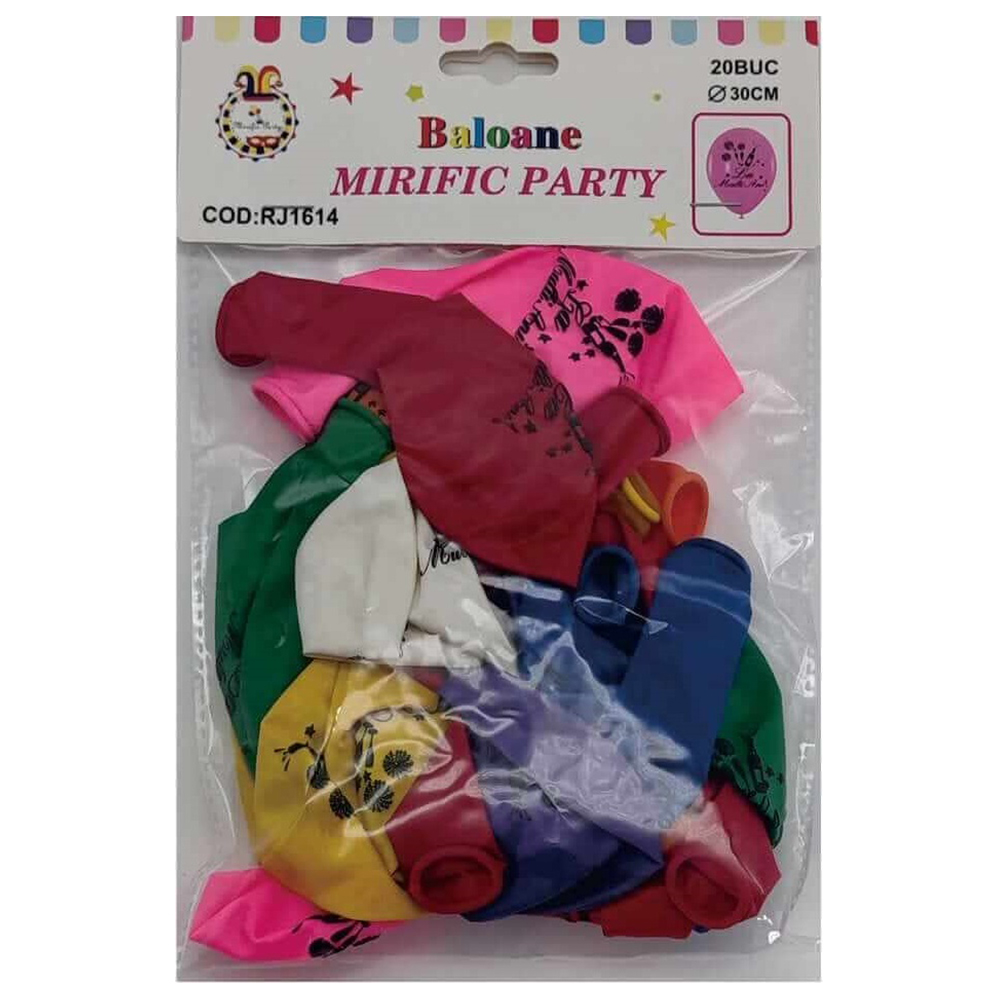 Set 20 baloane party multicolor, 30 cm, la multi ani, RJ1614