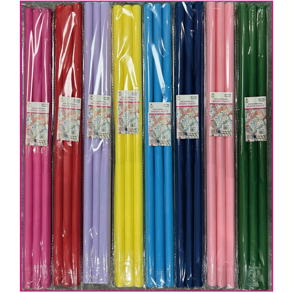 Set 3 buc. hartie de ambalat cadouri multicolor, 75x51 cm, PZ3933, diverse culori